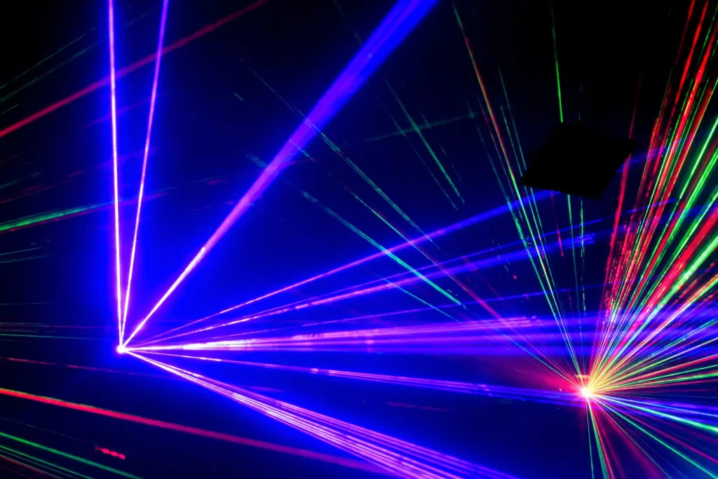 Laser show at Ibiza 2025 club opening