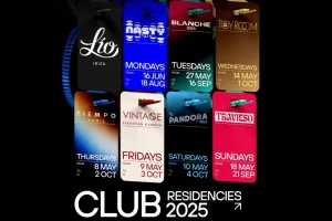 Official Lío Ibiza club nights poster with weekly residencies