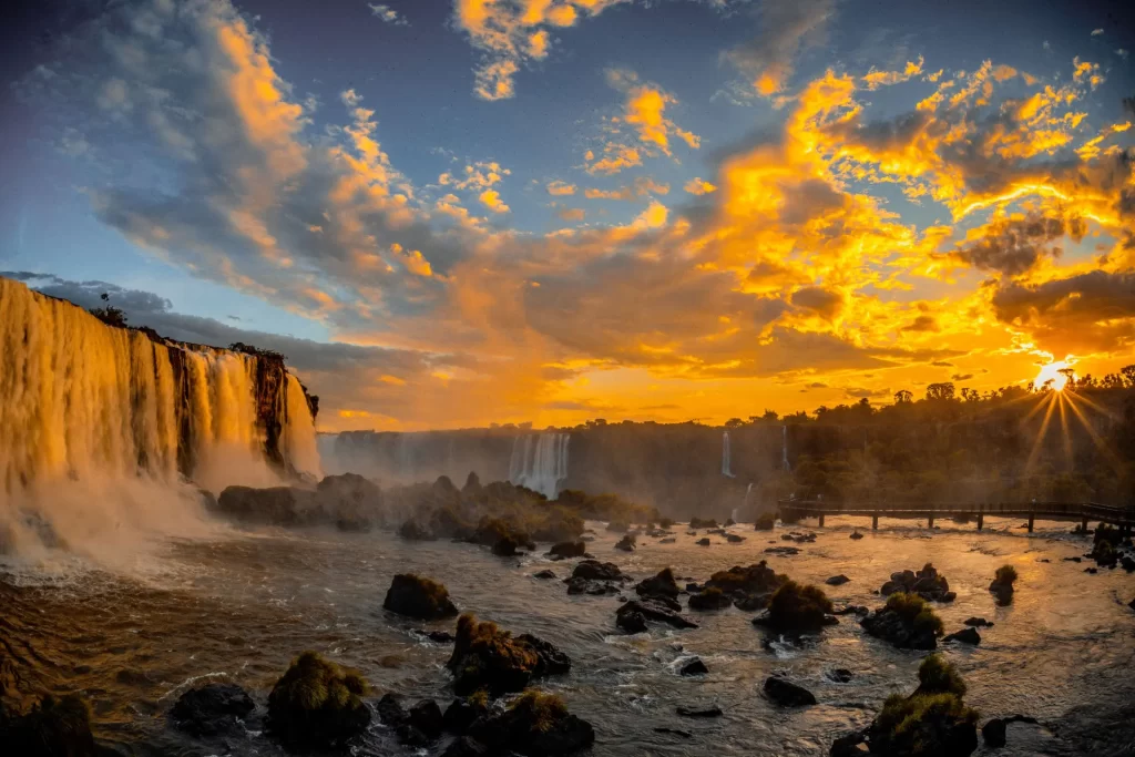 Sunset at Iguassu Falls